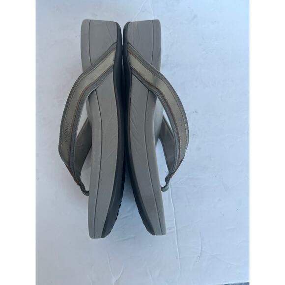 Vionic Tide II Comfort Flat Gray Thong Straps Flip Flop Sandals Size 10 - Picture 6 of 10
